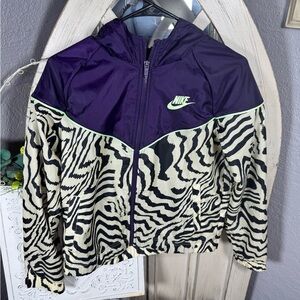Nike Kids Purple and Black Patterned Raincoat